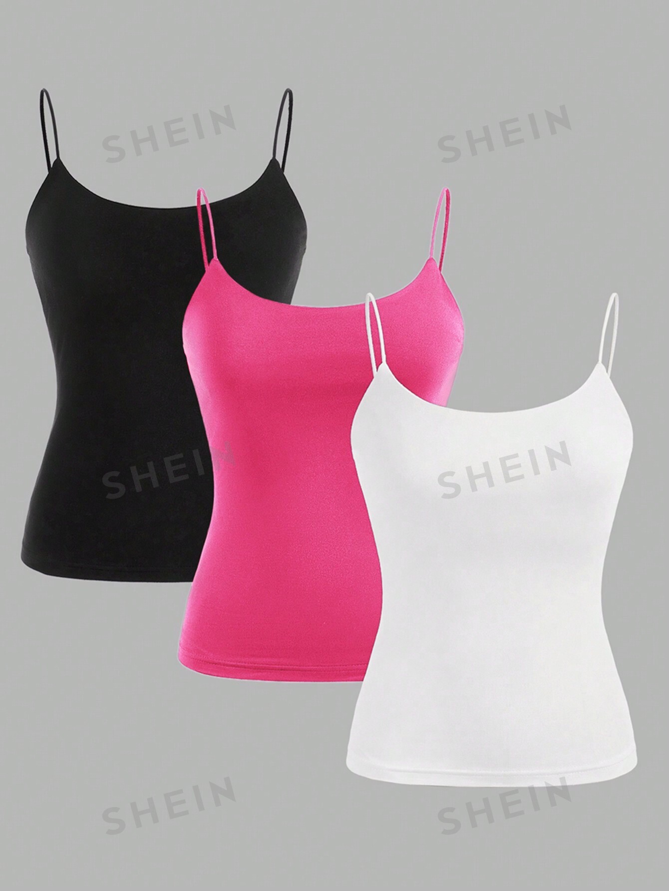 SHEIN EZwear Женский повседневный комплект из 3 предметов, многоцветный женский топ без рукавов футболка 2020