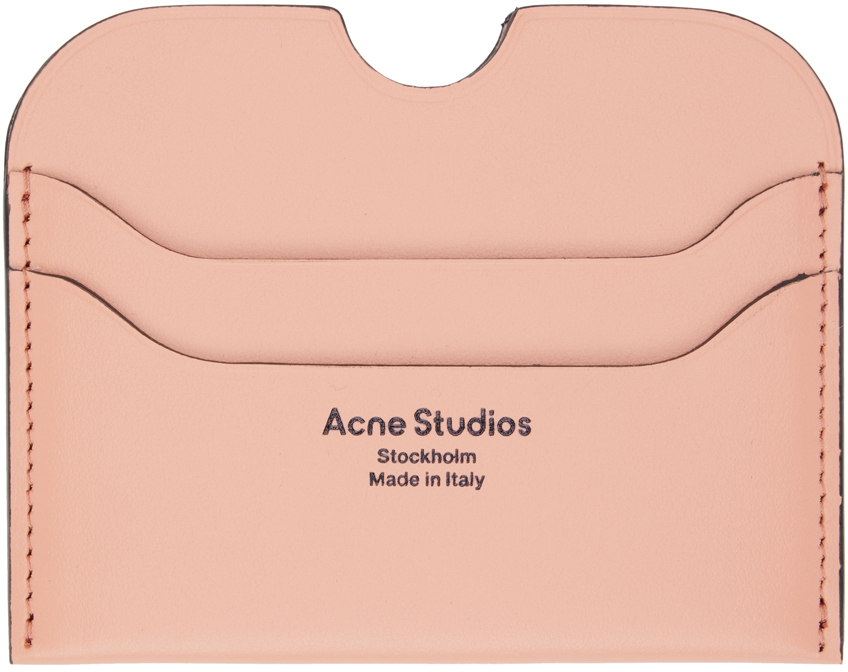 

Розовая визитница с логотипом и лососем Acne Studios