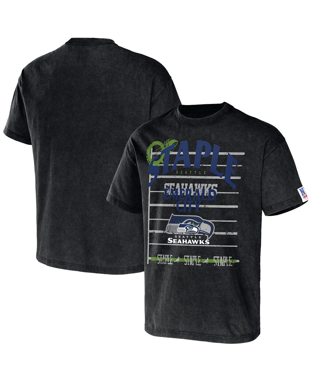 

Мужская футболка с коротким рукавом nfl x staple black seattle seahawks gridiron NFL Properties, черный