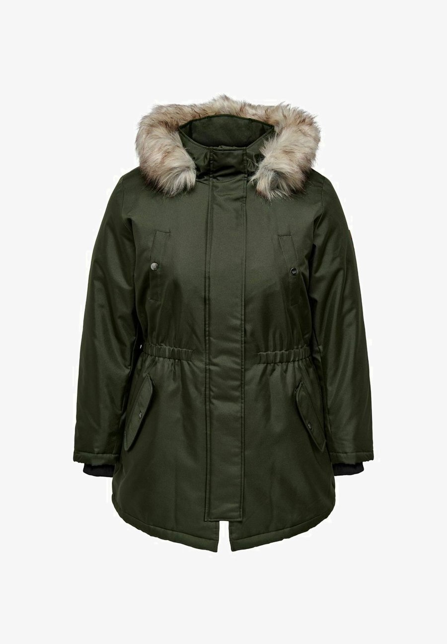 Пальто зимнее ONLY Carmakoma, темно-зеленый пальто зимнее only maternity бежевый
