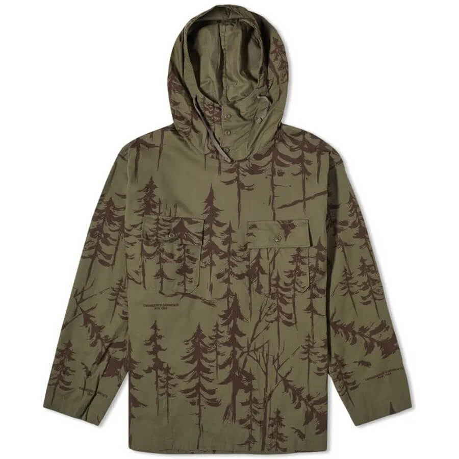 Куртка Engineered Garments Cagoule, хаки/коричневый коричневый утепленный бомбер engineered garments