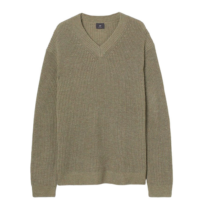 

Джемпер H&M Relaxed Fit, зеленый меланж