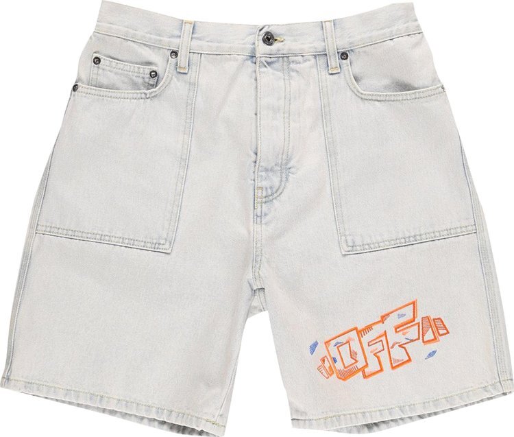 

Шорты Off-White Utility Denim Shorts 'Extreme Bleach', синий