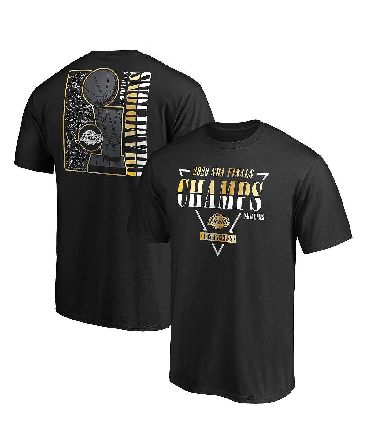 

Мужская черная футболка los angeles lakers 2020 nba finals champions believe the game signature Fanatics, черный