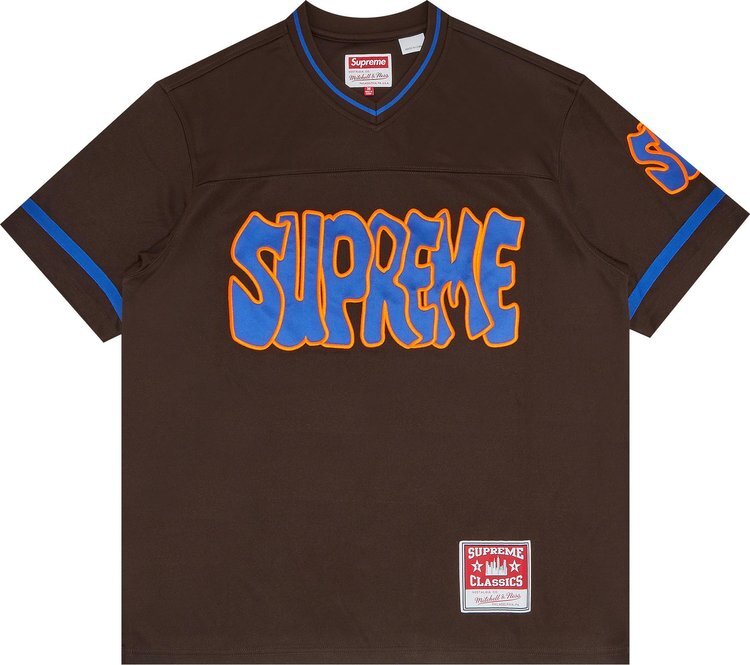

Футболка Supreme x Mitchell & Ness Football Jersey 'Brown', коричневый
