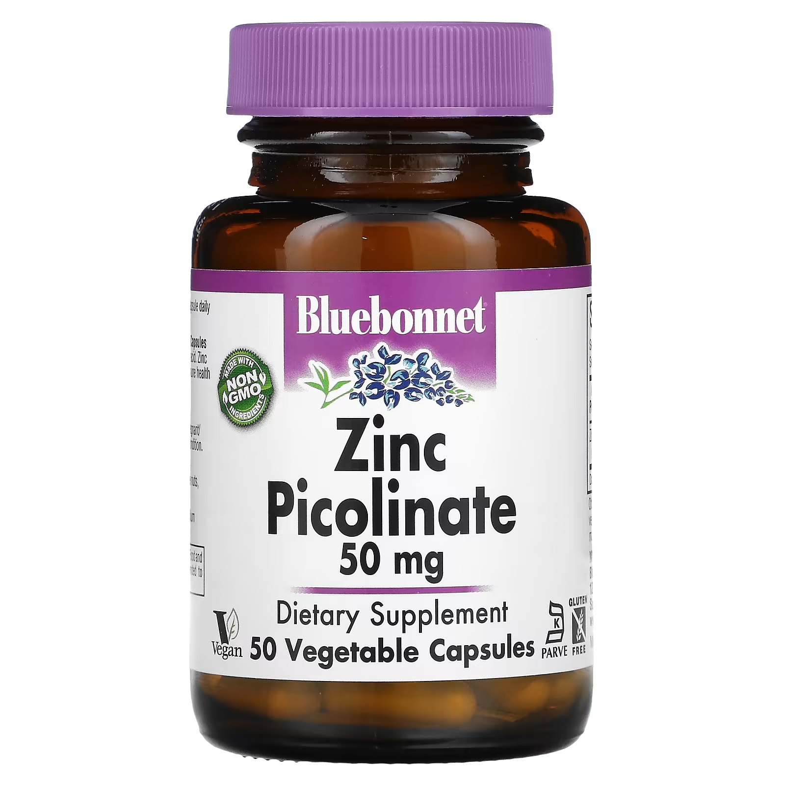 Bluebonnet Nutrition Пиколинат цинка, 50 мг, 50 растительных капсул пиколинат цинка osavi 50 мг 120 веганских капсул