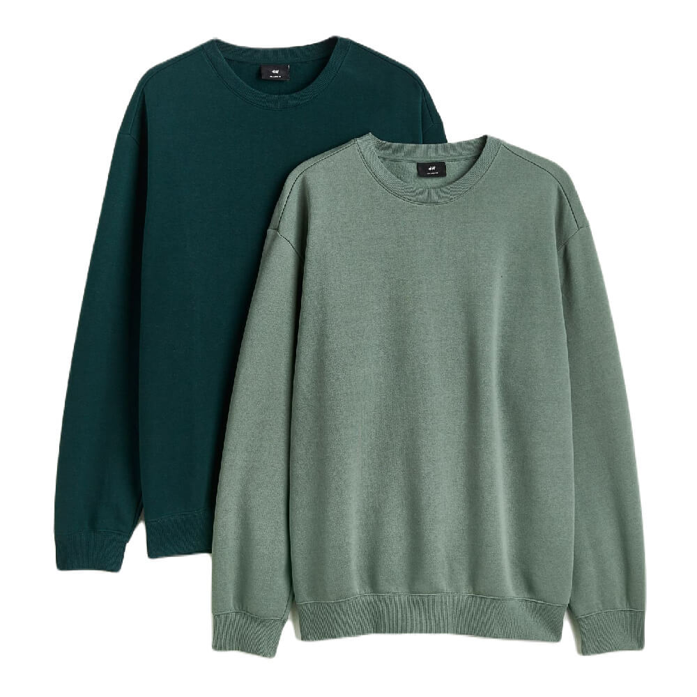 

Комплект толстовок H&M Relaxed Fit 2-pak, 2 предмета, зеленый/темно-зеленый