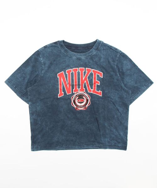 

Футболка Nike WMNS NSW Boxy Varsity S/S Tee, темно-синий/красный