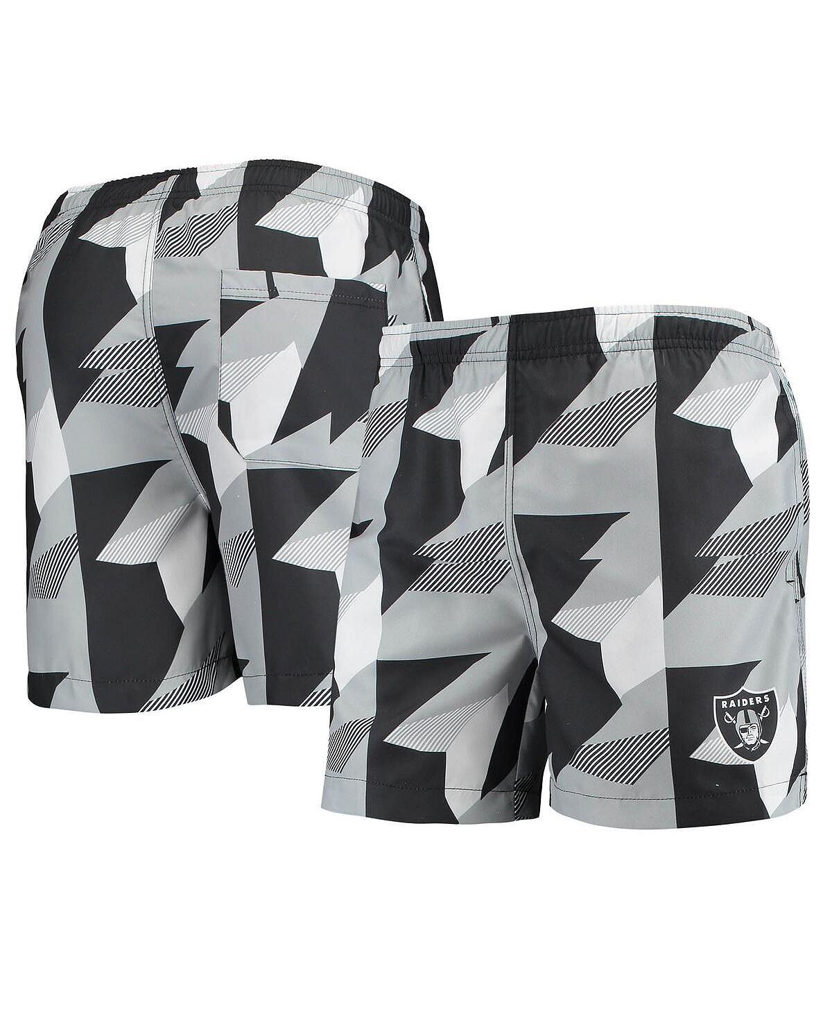 Мужские черно-серебристые плавки las vegas raiders с геометрическим принтом FOCO, мульти футболки print bar las vegas