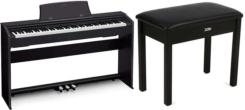 

Casio Privia PX-770 — комплект с черной отделкой и откидной скамьей для фортепиано On Stage KB8902B On-Stage + Casio KB8902B=1 PX770BK=1