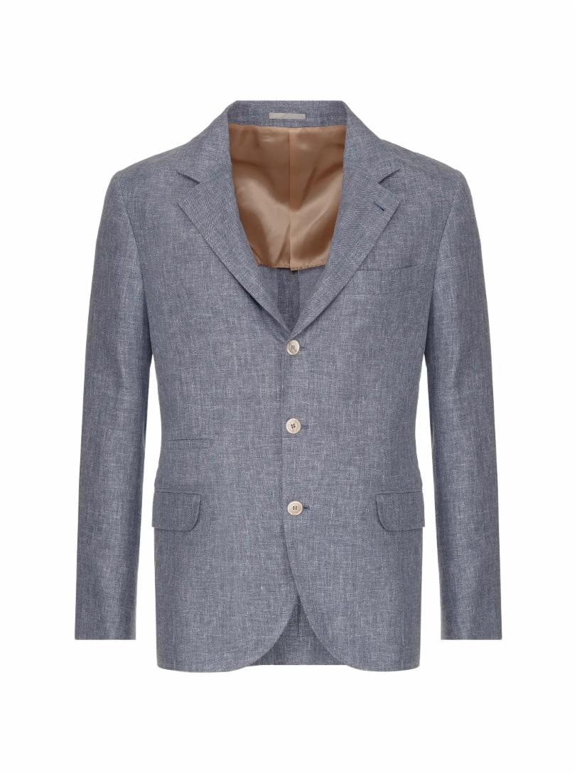 однобортный пиджак из шерсти и льна brioni Однобортный пиджак Brunello Cucinelli