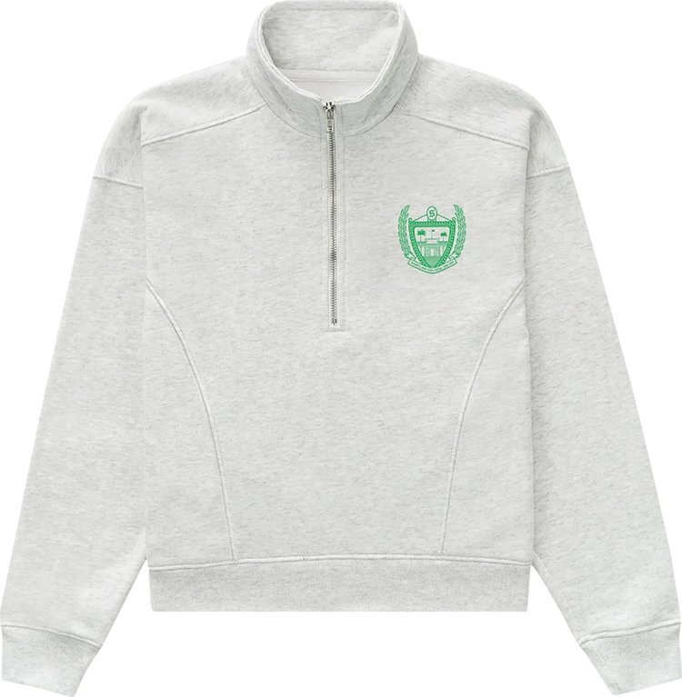 

Толстовка Sporty & Rich Berverly Hills Quarter Zip 'Heather Grey/Green', серый