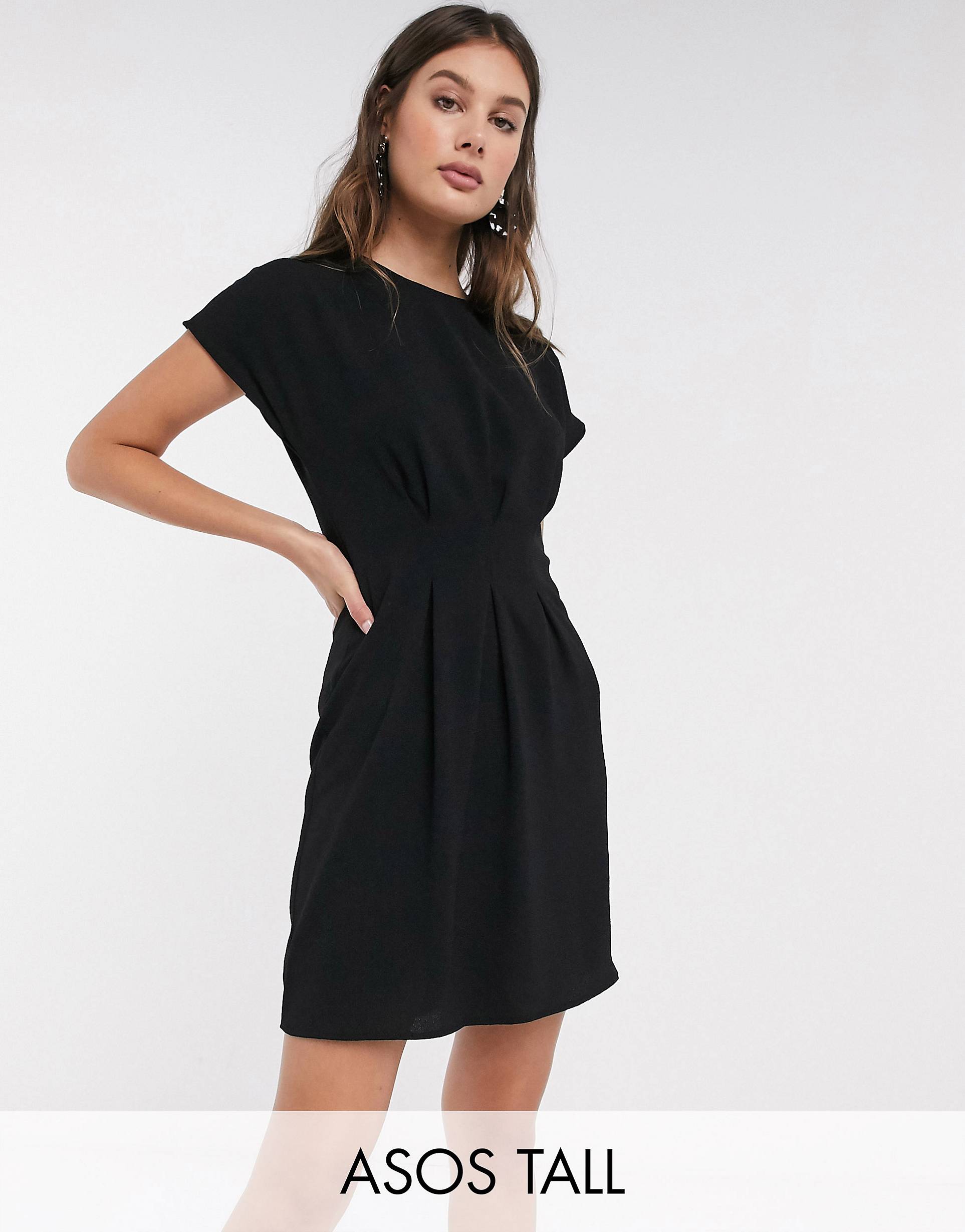 

Черное платье мини с заниженной талией ASOS DESIGN Tall, Черный