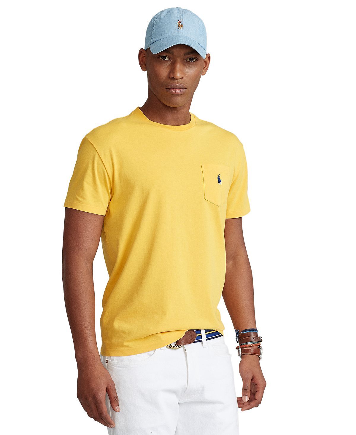 

Мужская футболка классического кроя из джерси с карманами Polo Ralph Lauren, мульти, Желтый