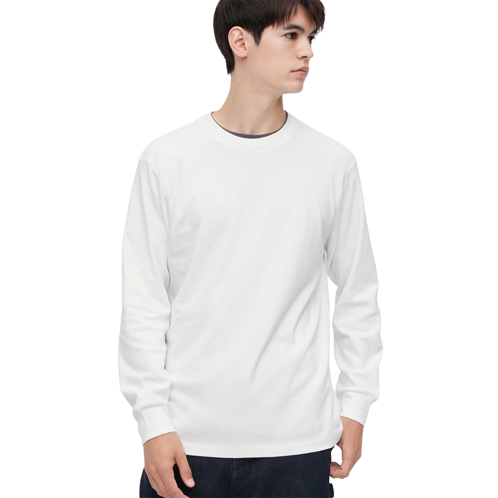 Лонгслив Uniqlo Crew Neck, белый - фото