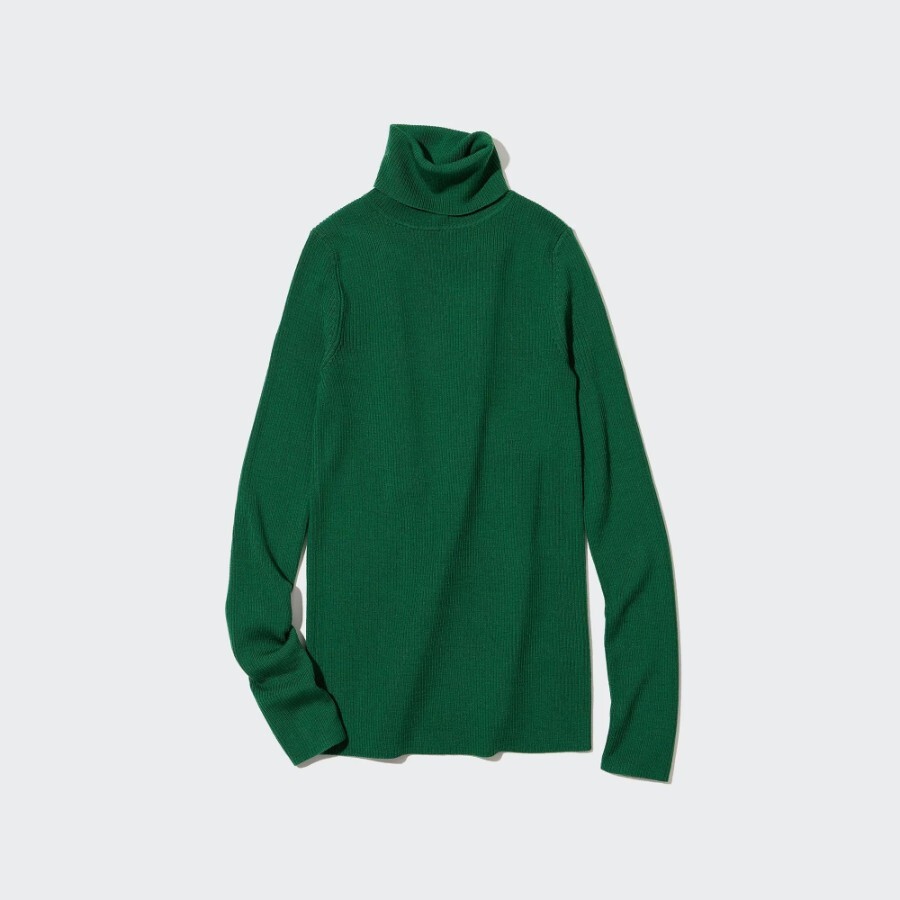 

Водолазка Uniqlo Heattech Extra Fine Merino, зеленый
