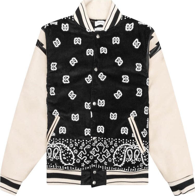 

Куртка Rhude Bandana Bomber Jacket 'Black/White', черный