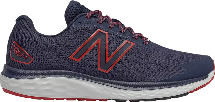 Кроссовки New Balance Fresh Foam 680v7 4E Wide 'Navy Team Red', синий кроссовки new balance fresh foam 680v7 4e wide navy team red синий