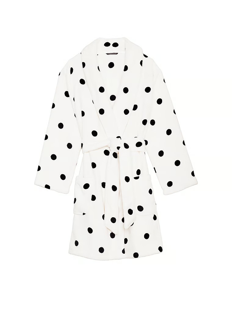 

Халат Victoria's Secret Short Cozy, белый/черный