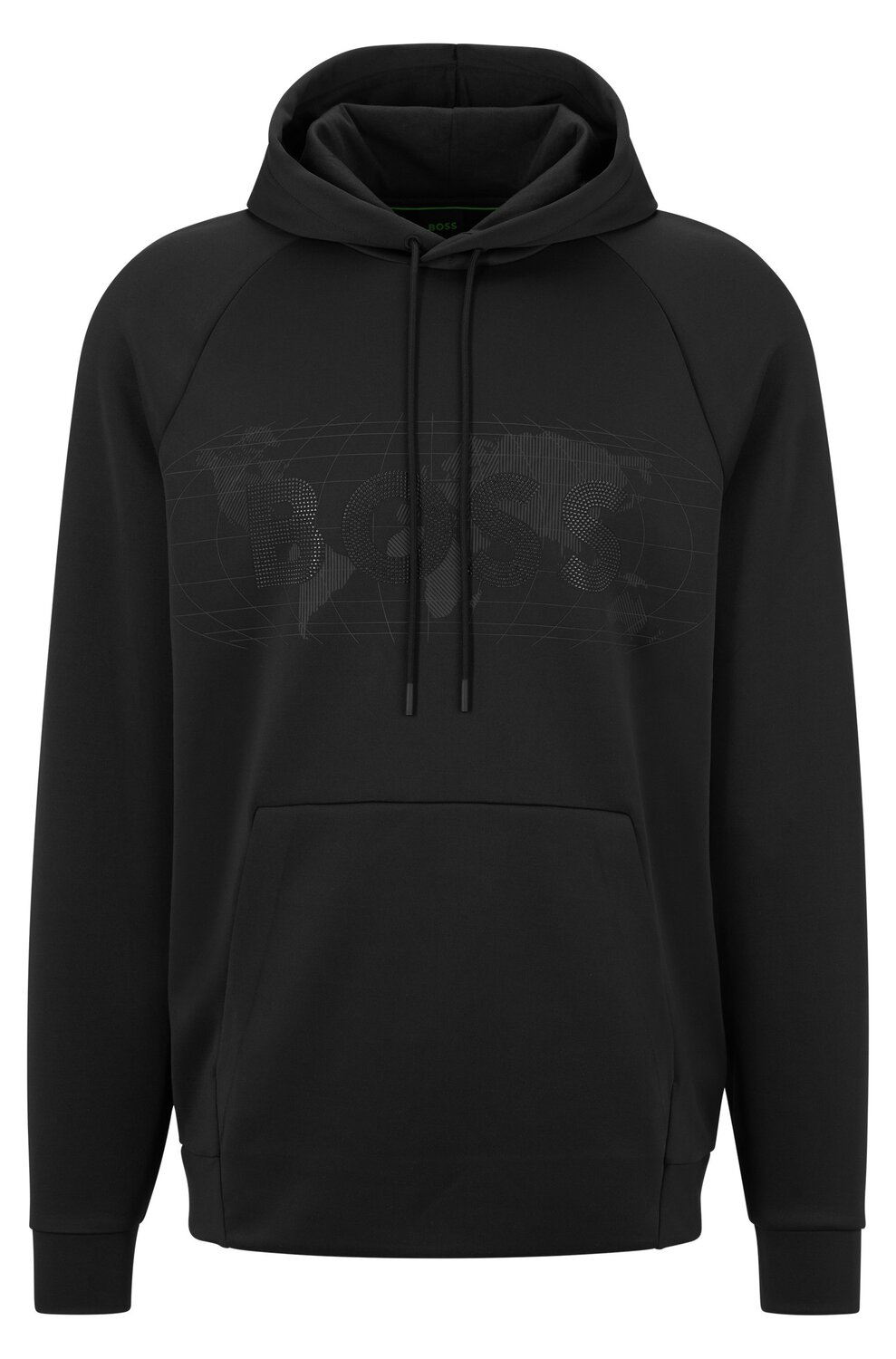 

Худи Hugo Boss Stretch-interlock Relaxed-fit With Rhinestone Logo, черный