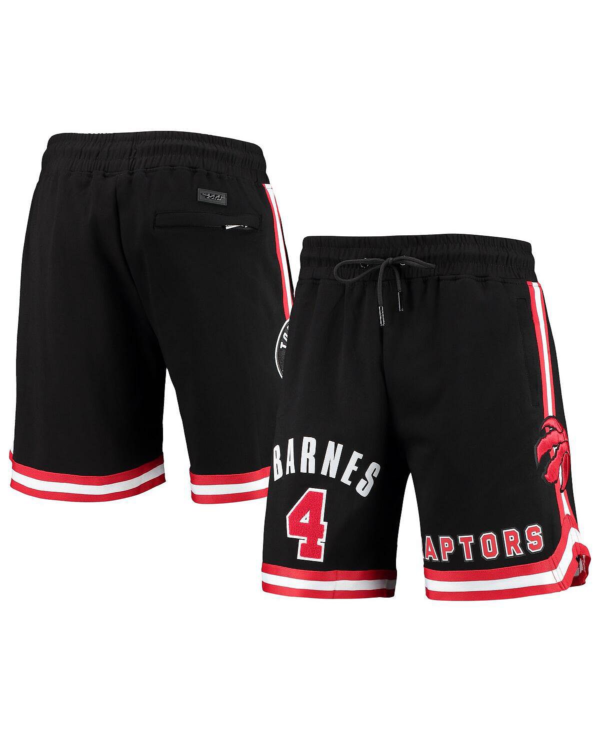 Мужские шорты scottie barnes black toronto raptors player replica Pro Standard, черный мужские черные шорты из синели toronto raptors pro standard черный