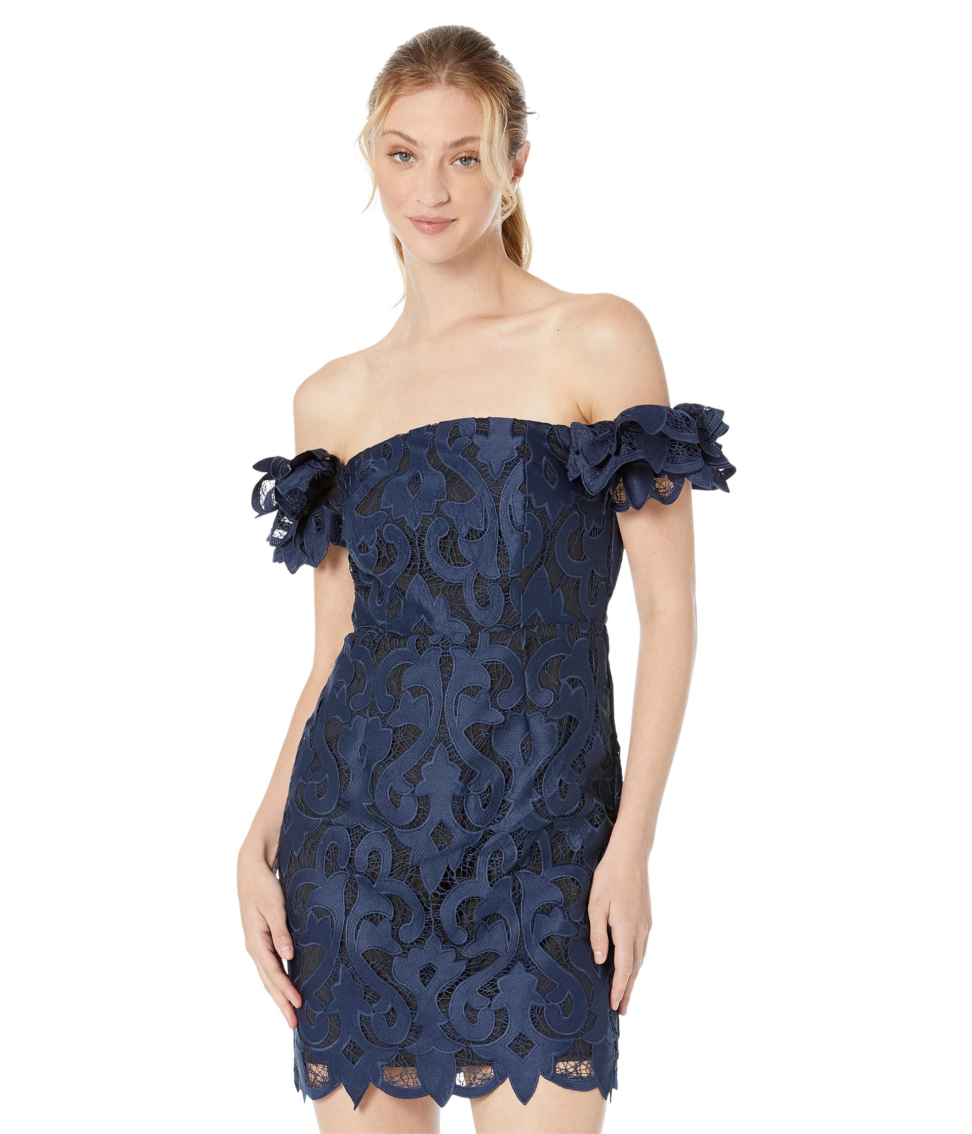 Платье MILLY, Britton Guipure Lace Off-the-Shoulder Dress