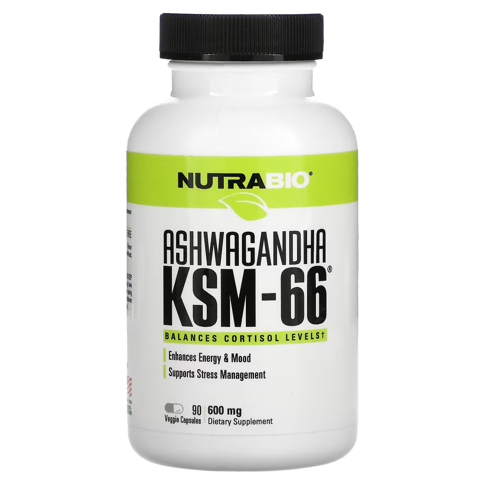 Ашваганда NutraBio Labs KSM-66, 90 растительных капсул