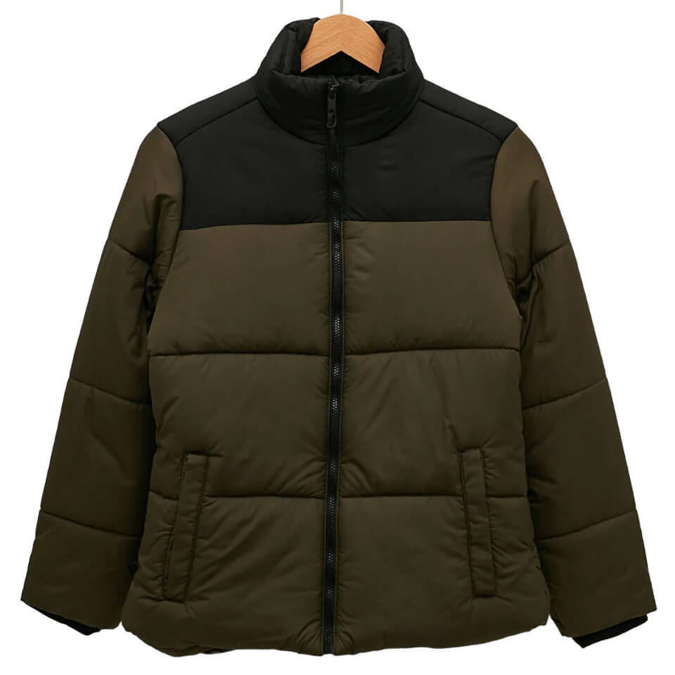 

Куртка LCW Casual Comfortable Fit Stand Up Collar, хаки/черный