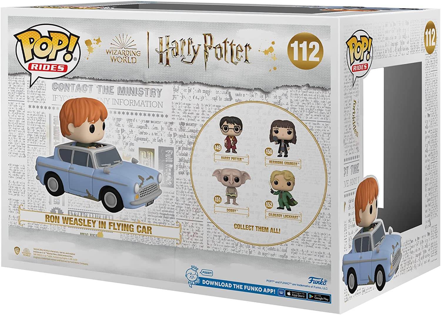 Фигурка Funko Pop! Ride Super Deluxe: Chamber of Secrets 20th Anniversary,  Рон Уизли на летающем Форде 