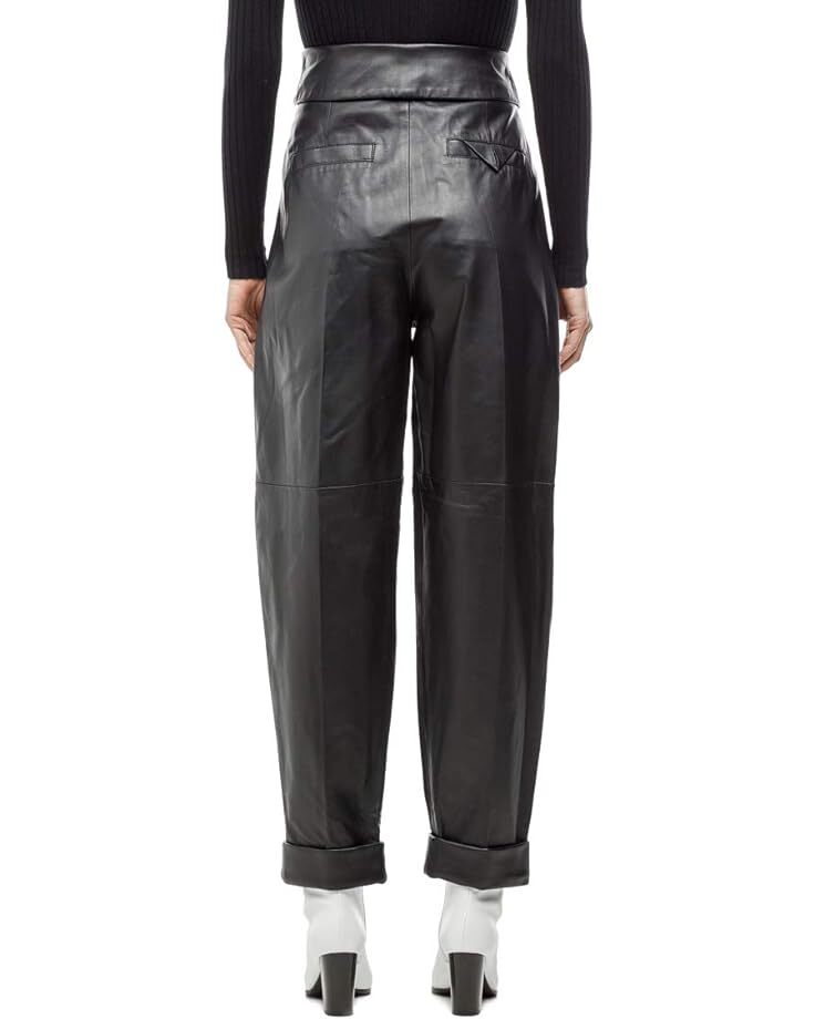 

Брюки Proenza Schouler Lightweight Leather Exaggerated Pants, черный