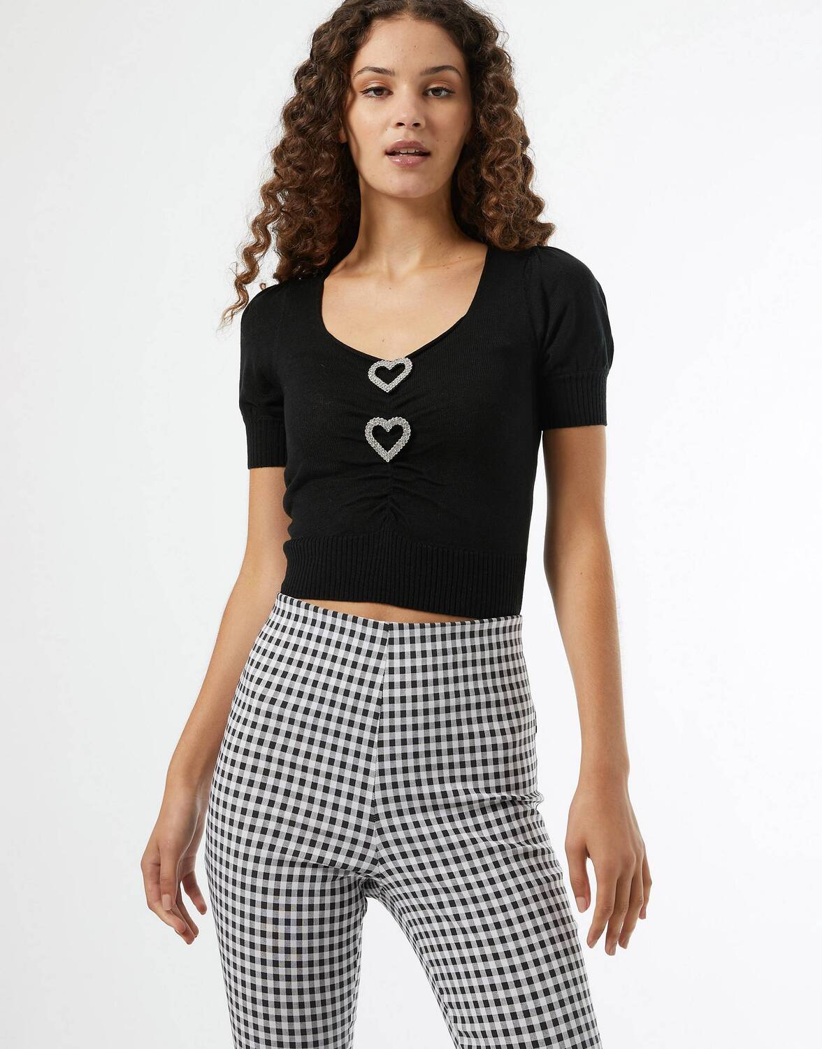 

Черный трикотажный топ Miss Selfridge