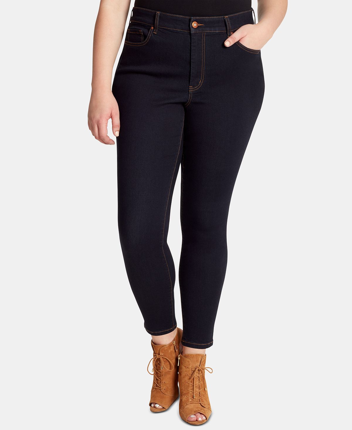 цена Модные зауженные джинсы больших размеров adored Jessica Simpson