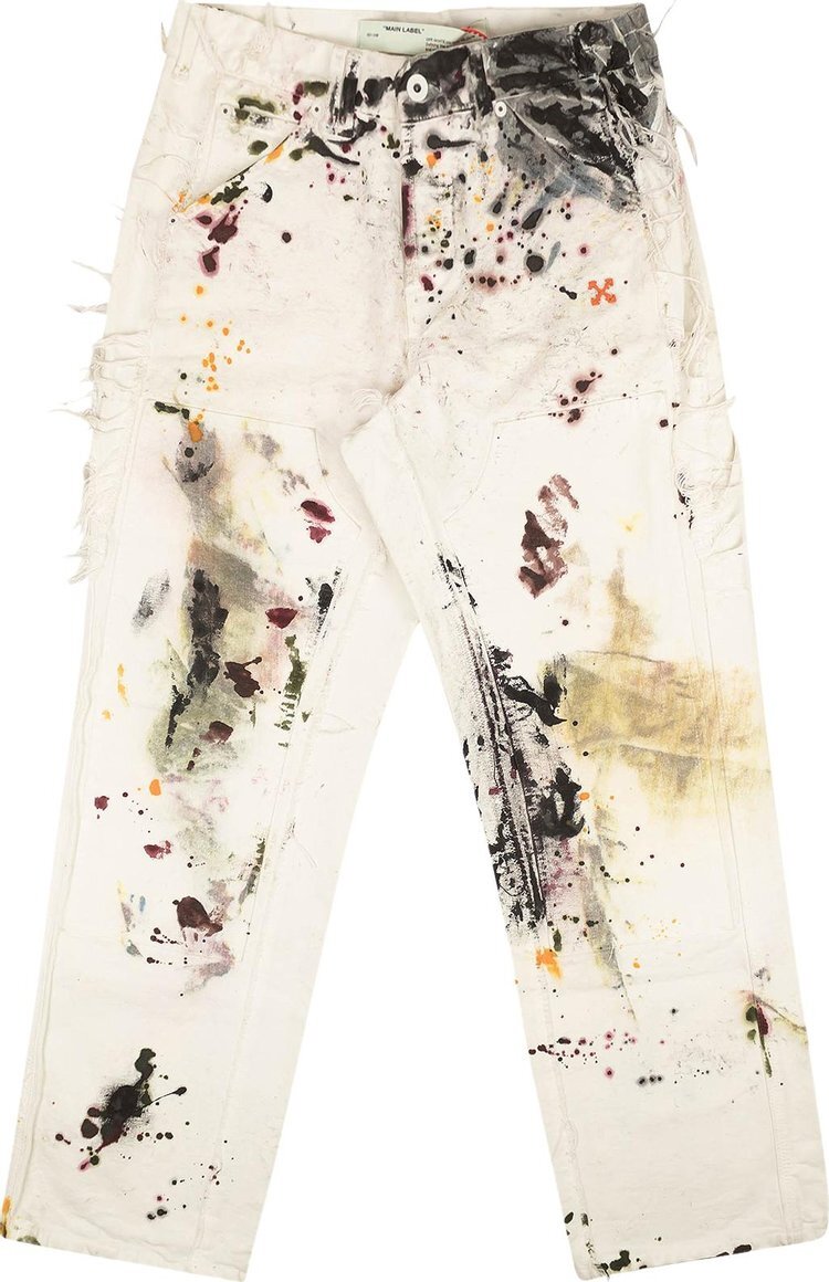

Джинсы Off-White Paint Splatter Jeans 'White', белый