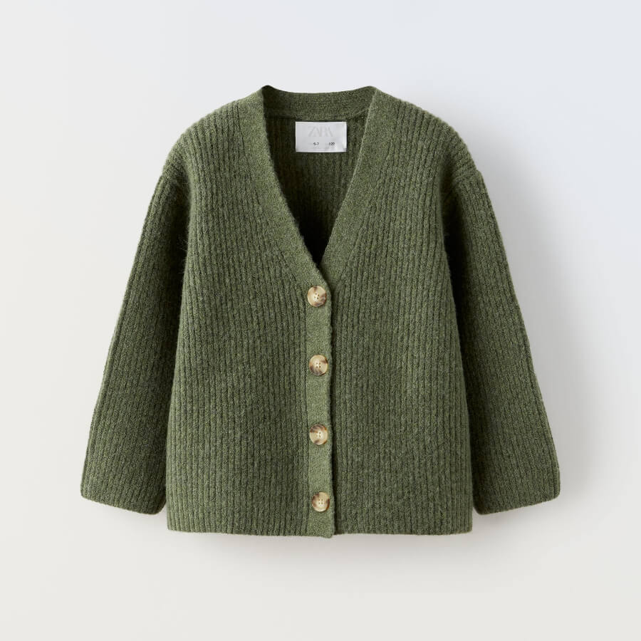 Кардиган для девочки Zara Buttoned Knit, светлый кардиган для девочки zara knickerbocker yarn effect knit жемчужно серый
