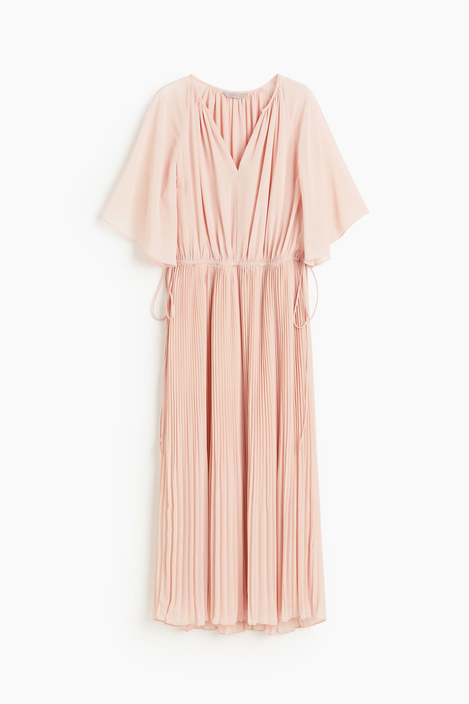 Платье H&M Tie-detail Pleated, розовый