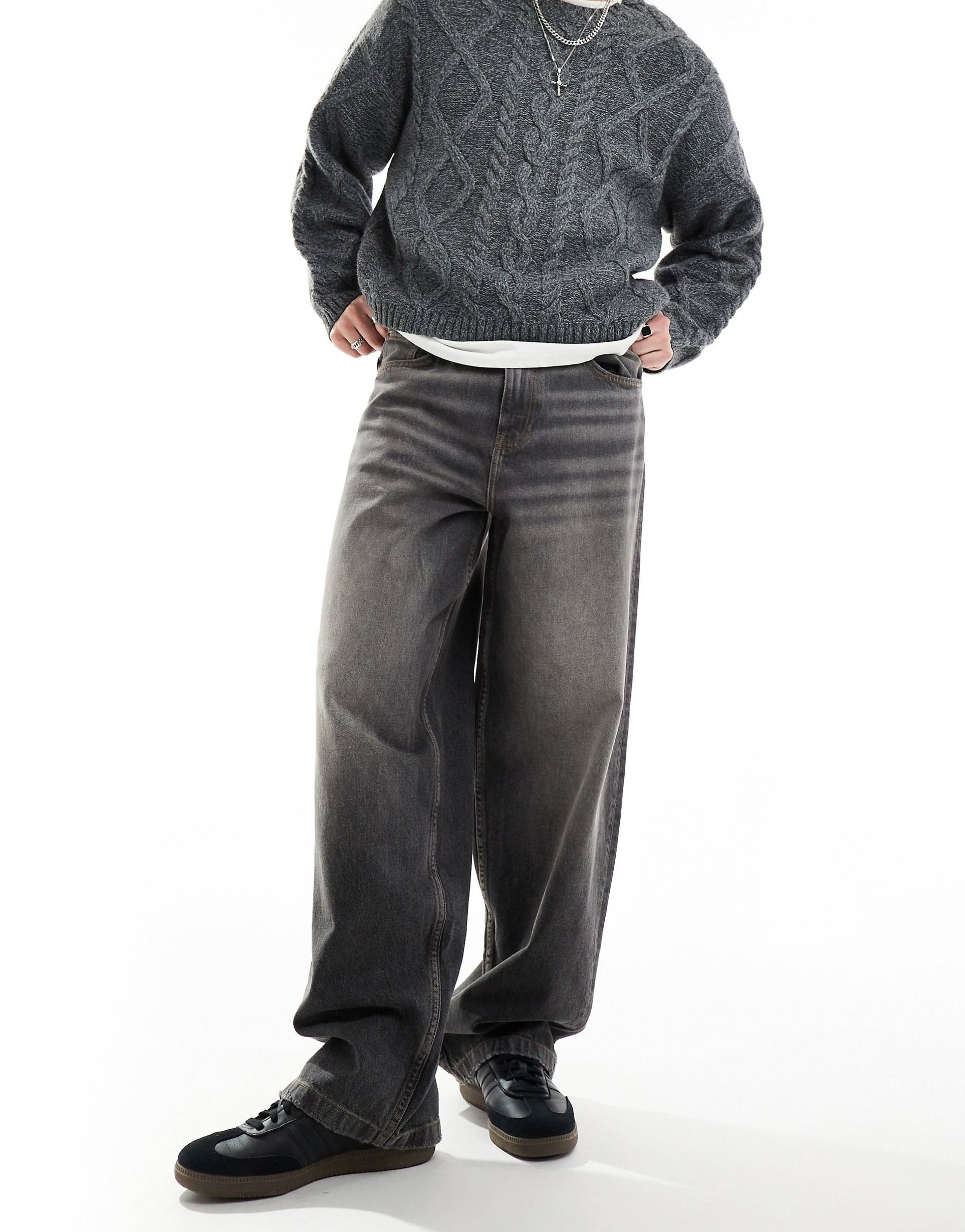 Джинсы Asos Design Loose Fit, черный джинсы asos для беременных 48 размер