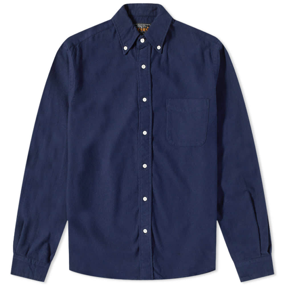 

Рубашка Beams Plus Button Down Solid Flannel Shirt