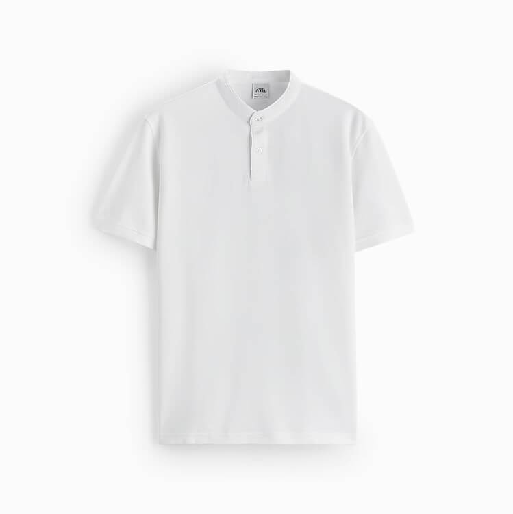 

Поло Zara Textured Piqué, белый