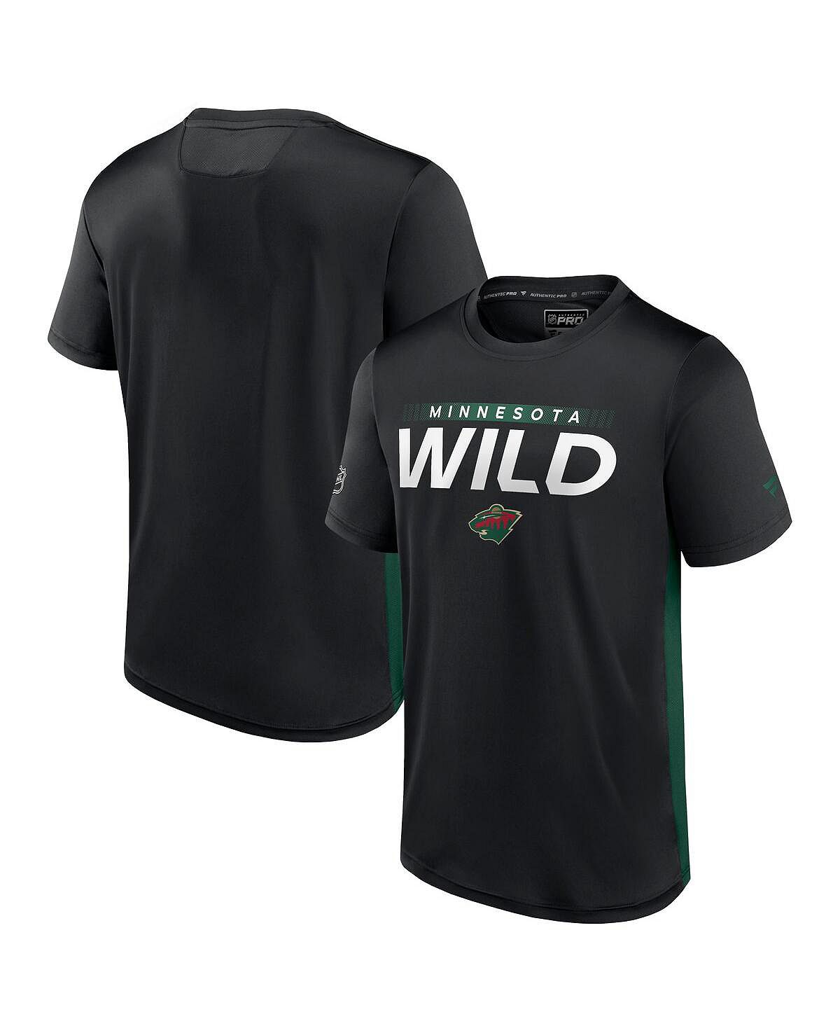 Мужская фирменная черная, зеленая футболка minnesota wild authentic pro rink tech Fanatics, мульти комплект из двух мужских зеленых футболок с фирменным логотипом minnesota wild wordmark fanatics