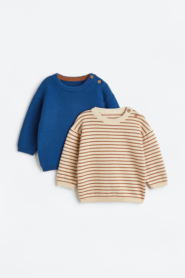 

2 пары хлопкового свитера H&M, синий/полосатый
