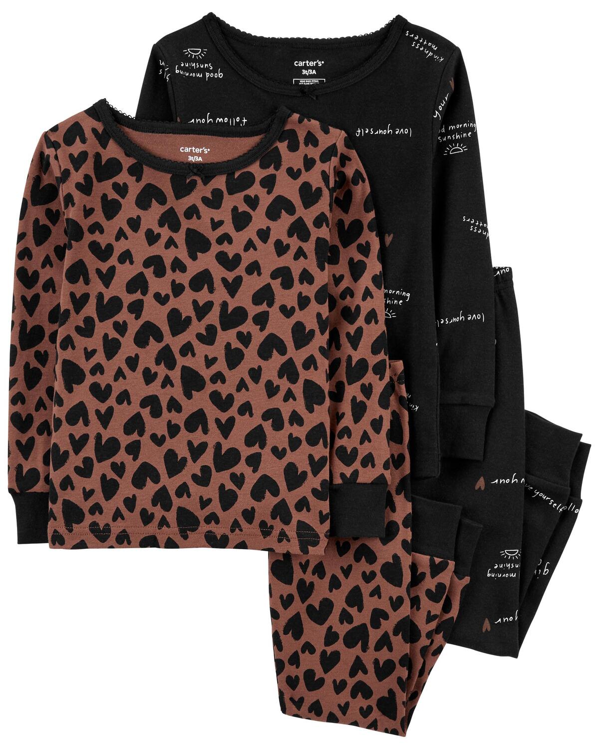 

Пижамы Cheetah из 100 % хлопка с плотным кроем из 4 предметов для малышей Carter's, черный