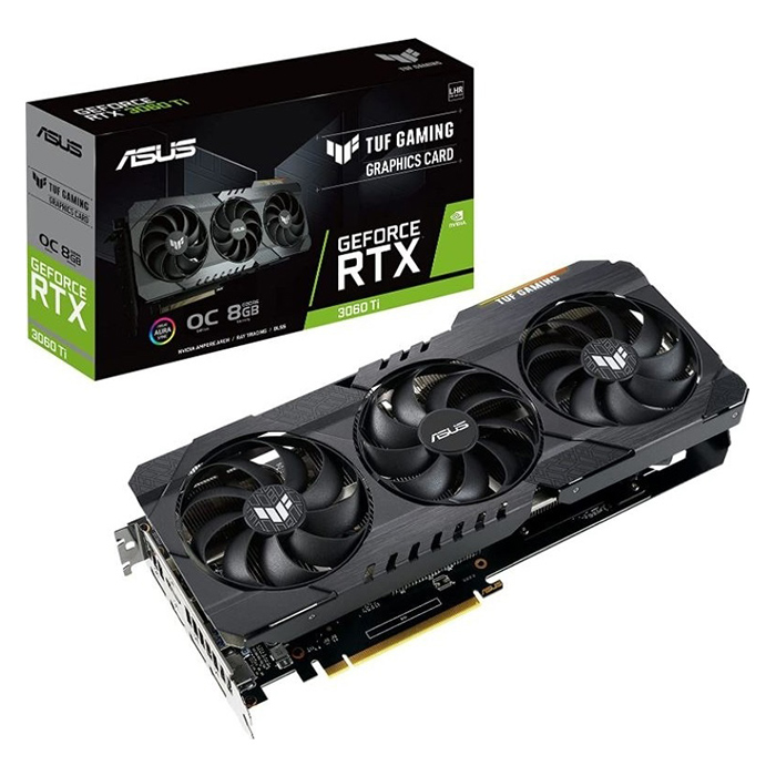 Видеокарта Asus TUF Gaming GeForce RTX 3060 Ti V2 OC Edition, 8GB - фото