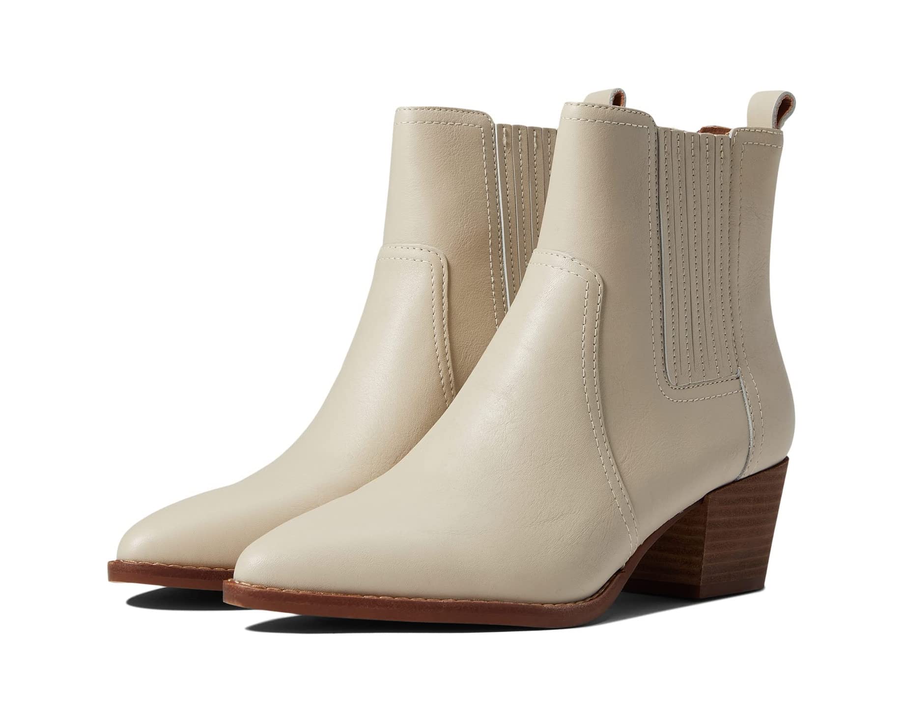 Полусапоги The Western Ankle Boot in Leather Madewell, бежевый цена и фото