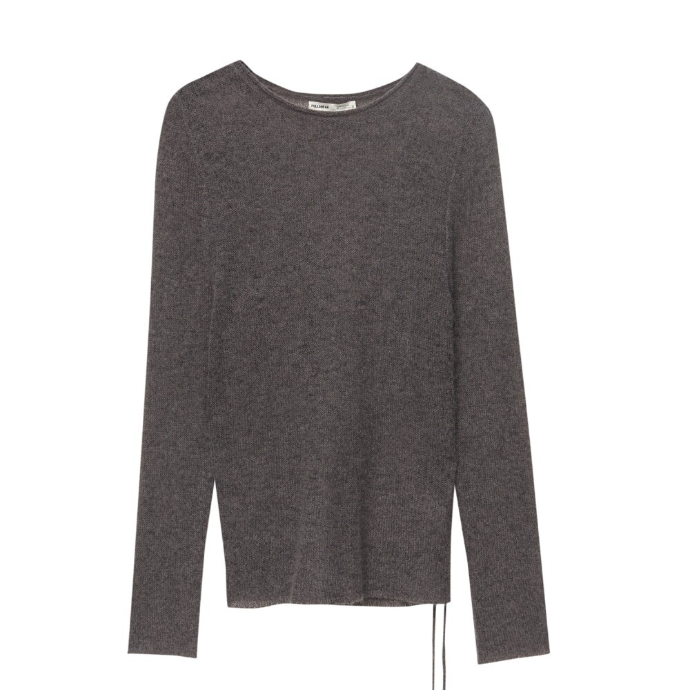 

Джемпер Pull&Bear Fine Knit With Side Gathering, серый