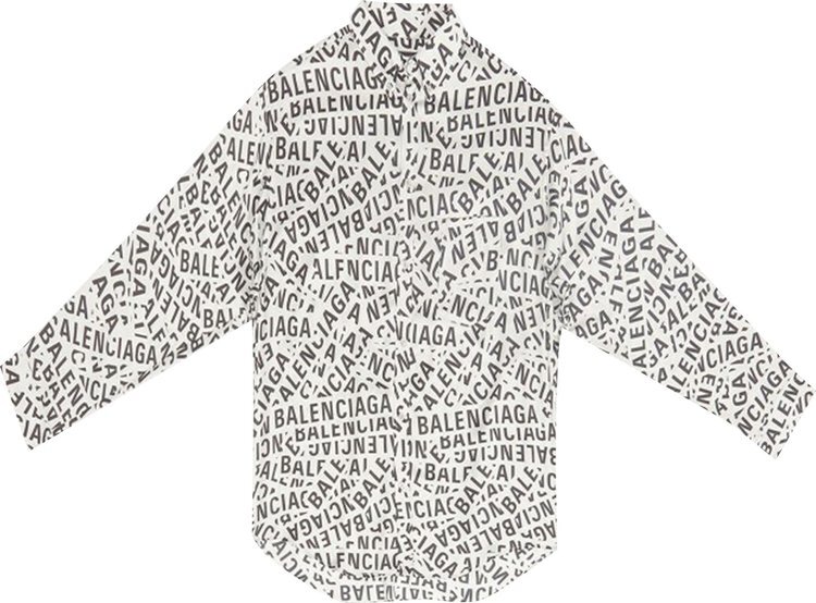 

Рубашка Balenciaga Logo Strips Large Fit Shirt 'Grey', серый