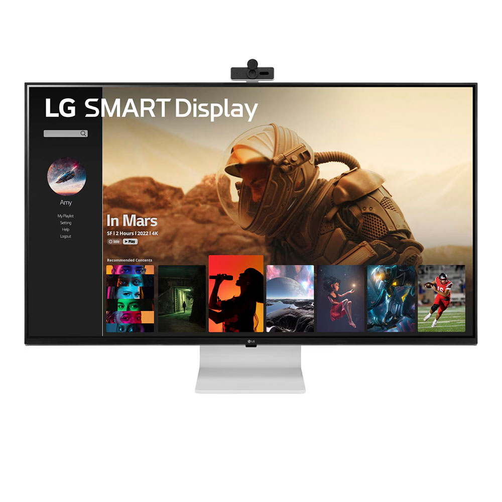 Монитор LG 43SQ700S Smart Monitor, 43, 3840 x 2160, IPS, 60 Гц, чёрный-белый