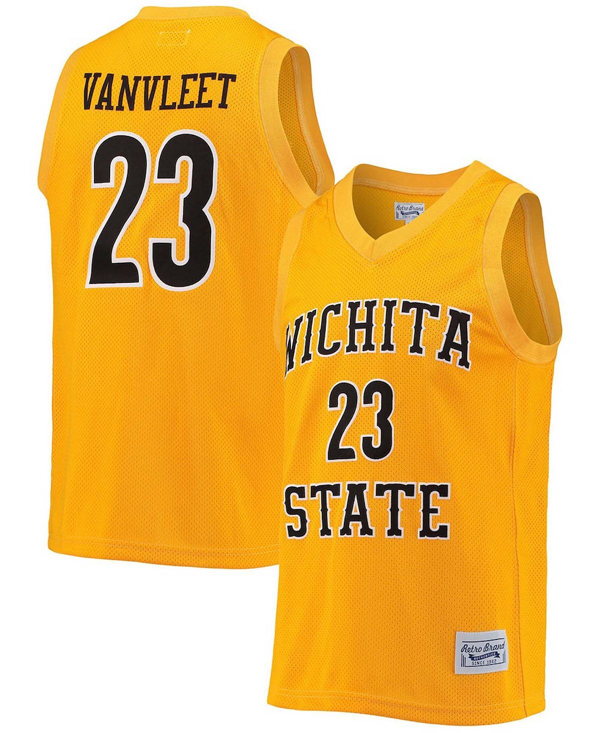 

Мужская памятная классическая баскетбольная майка fred vanvleet gold wichita state shockers Original Retro Brand