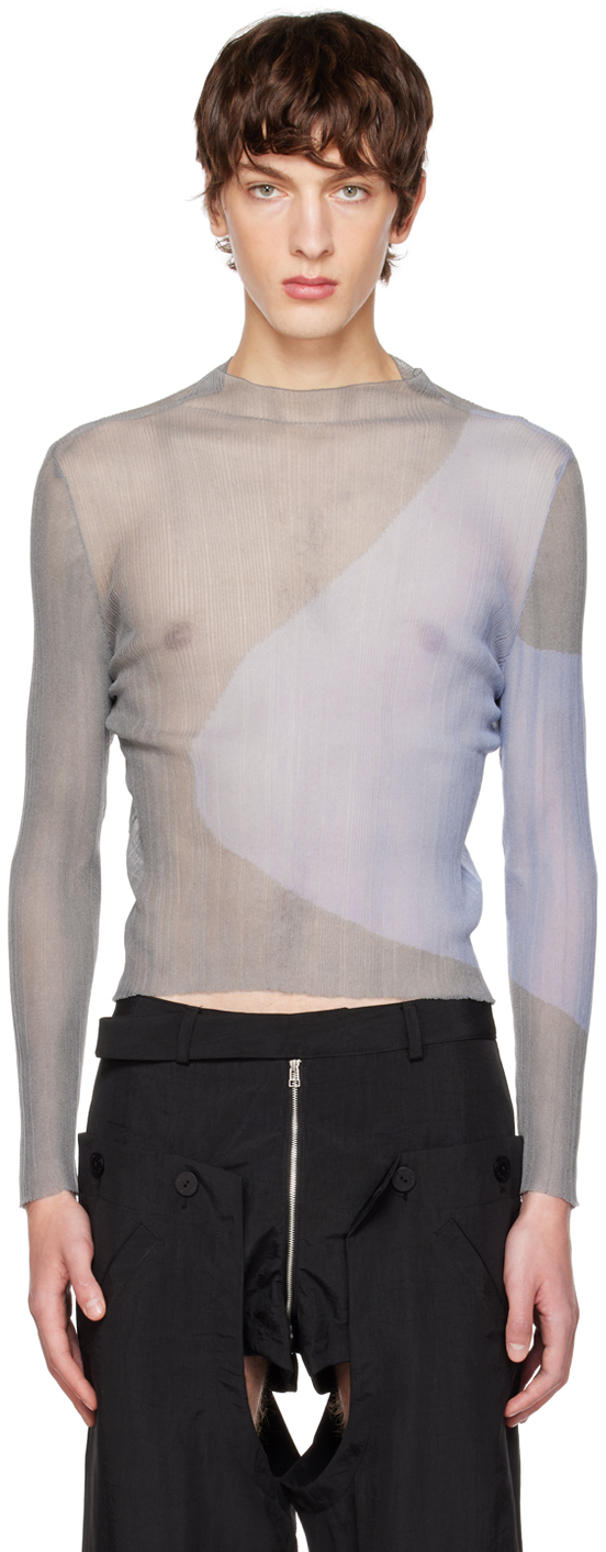 

Серая акварельная водолазка Eckhaus Latta, Серый