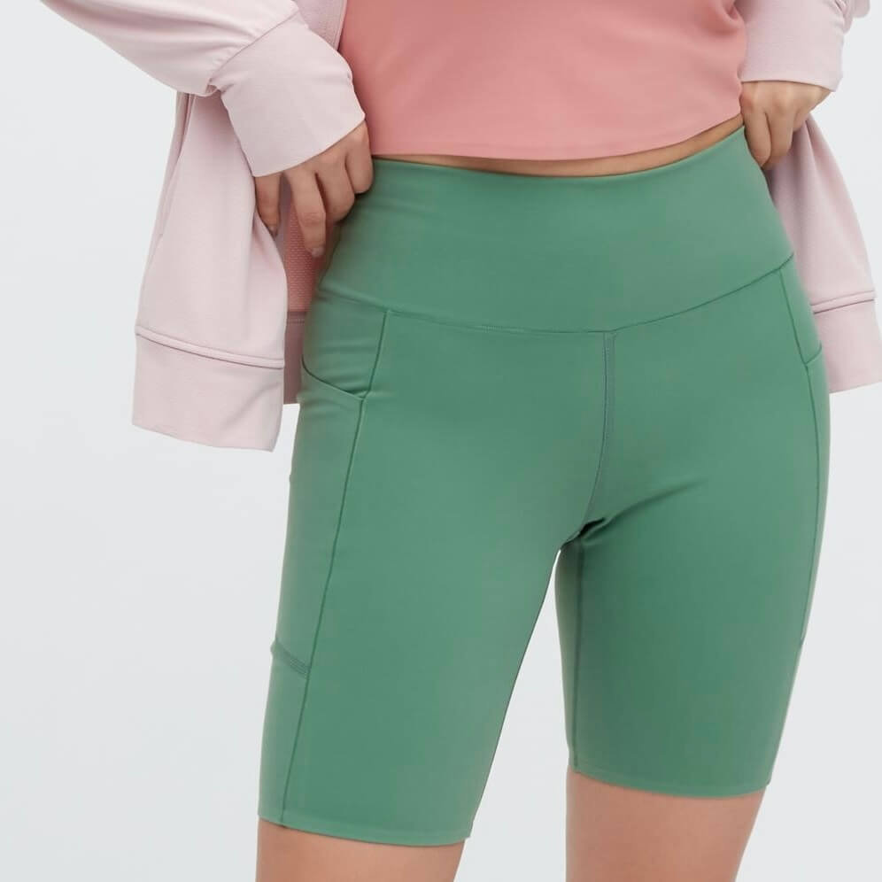 

Велосипедки с карманами Uniqlo Airsm Soft Active Biker Shorts, зеленый