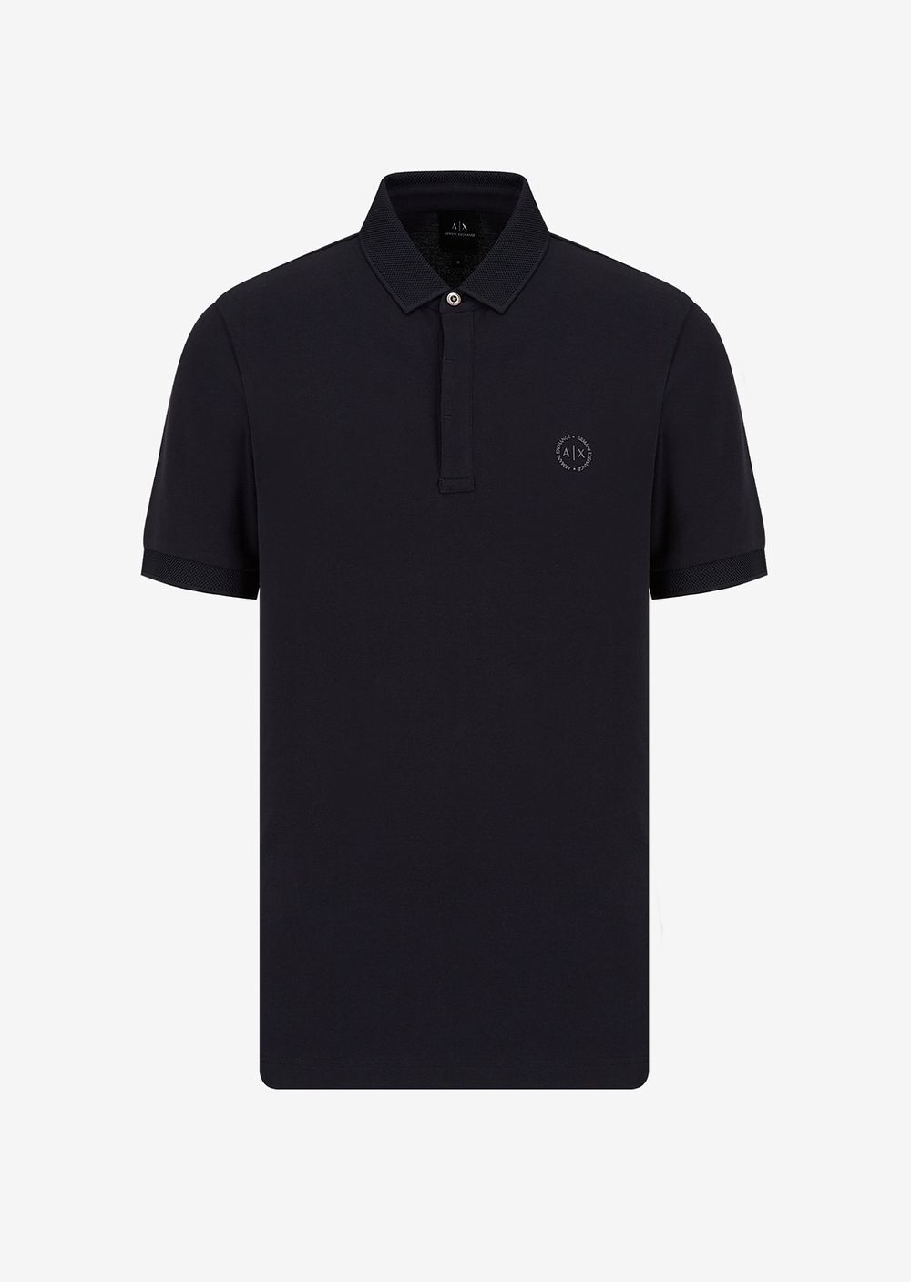 

Рубашка поло из эластичного хлопкового пике Armani Exchange, синий